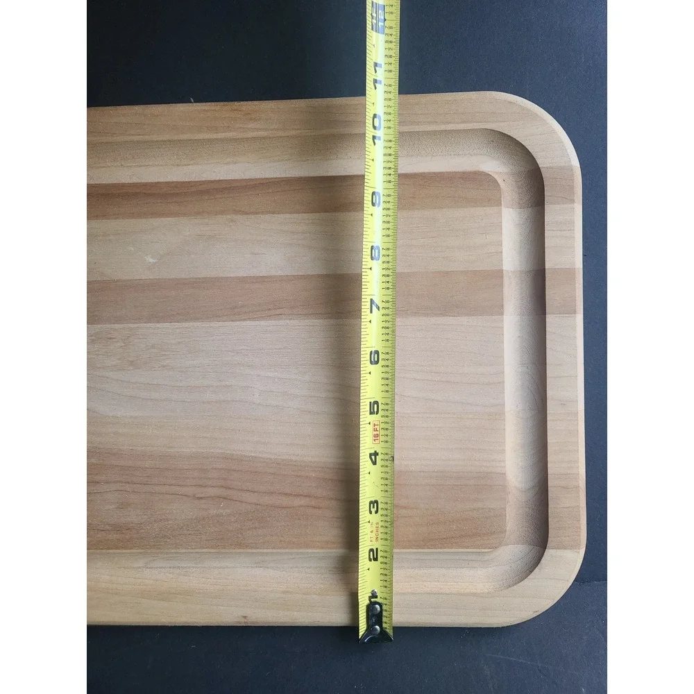 Wooden Reversible Cutting Board with Juice Groove Striped Wood Grain 15.5x10.5